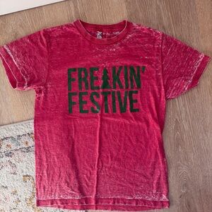 Women’s Red 'Freakin' Festive' Graphic Tee